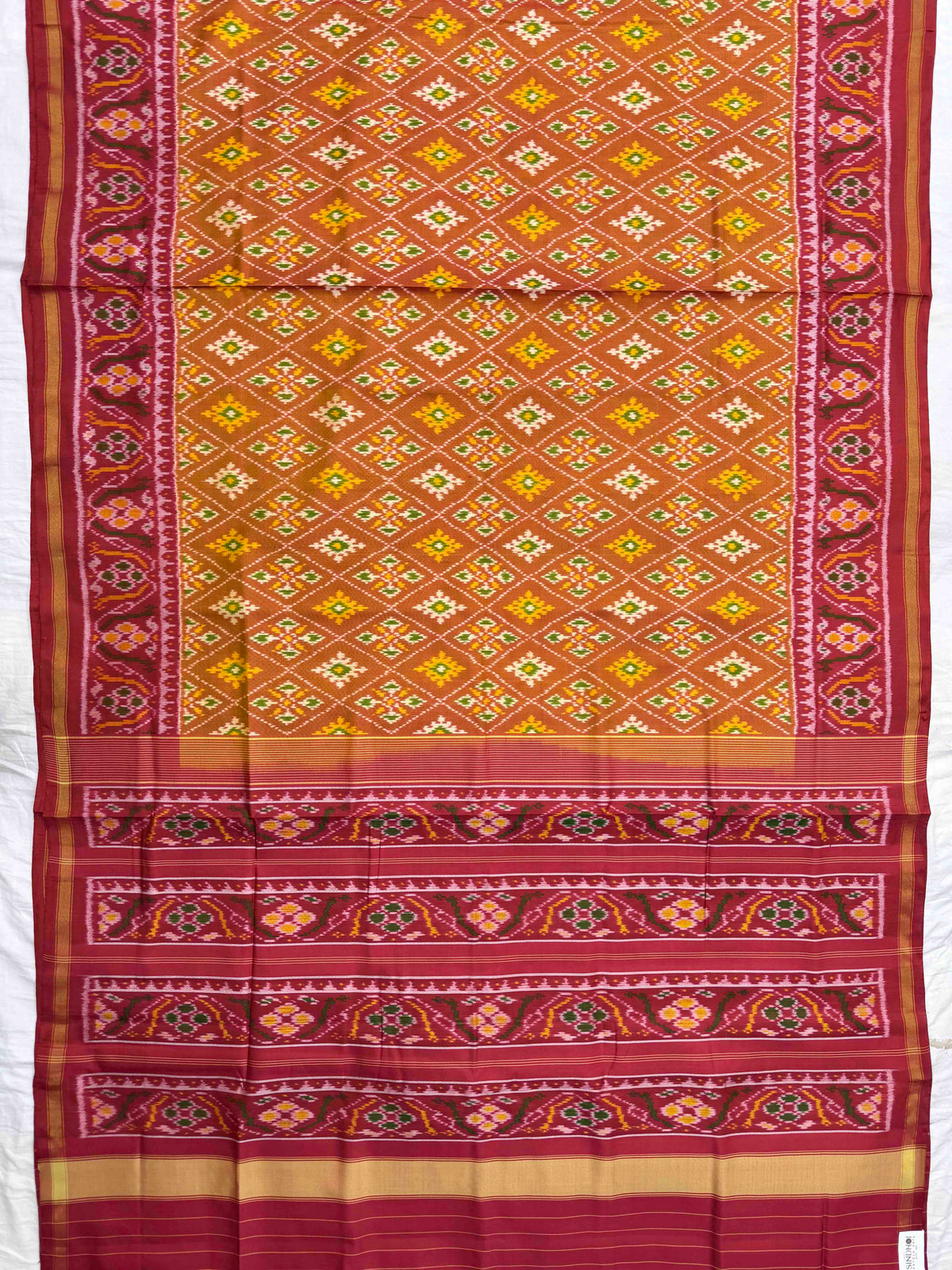 Red & Golden Panchanda Rajkot Patola Saree
