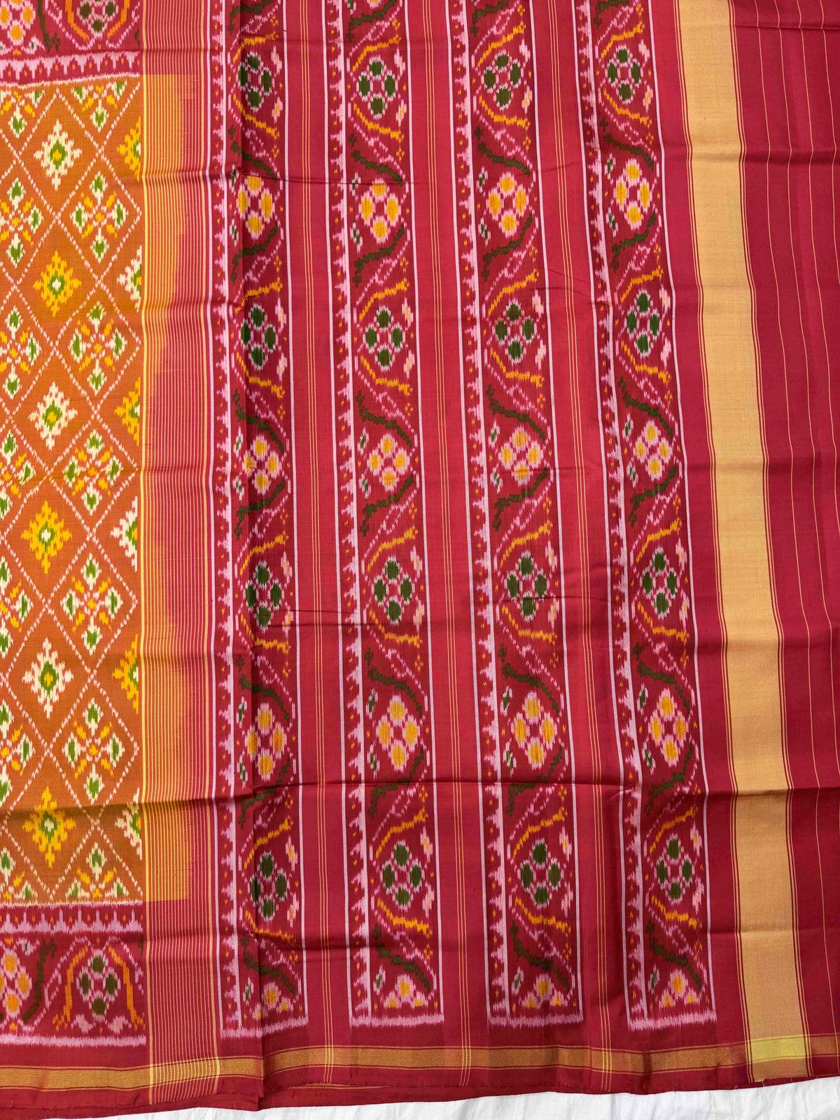 Red & Golden Panchanda Rajkot Patola Saree