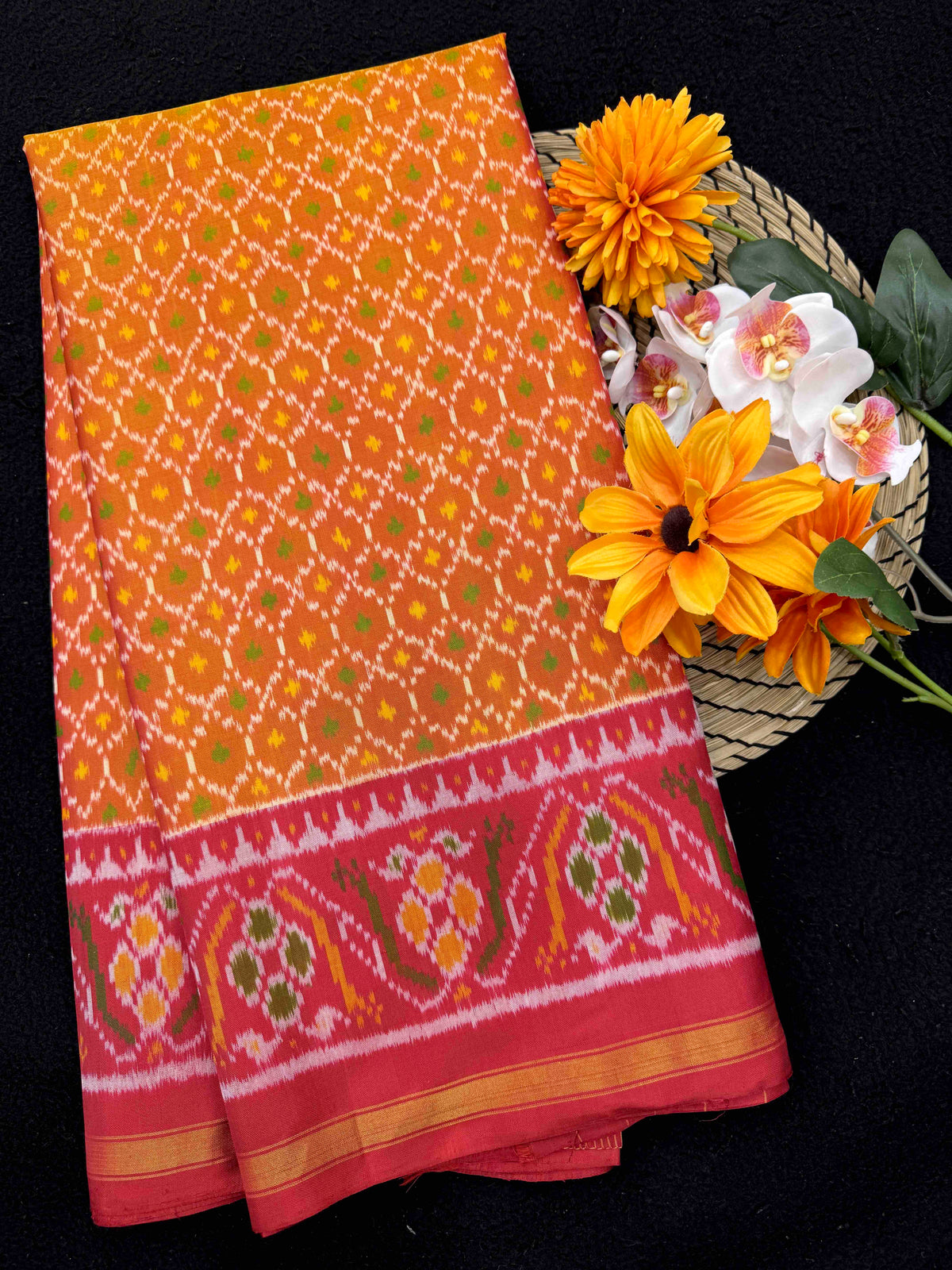 Red & Golden Booty Rajkot Patola Saree