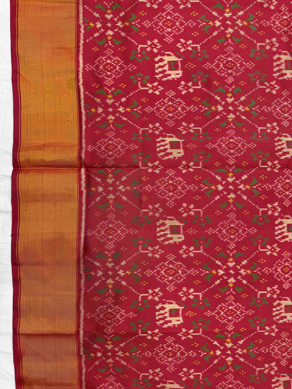 Red Navrata Elephant Rajkot Patola Saree