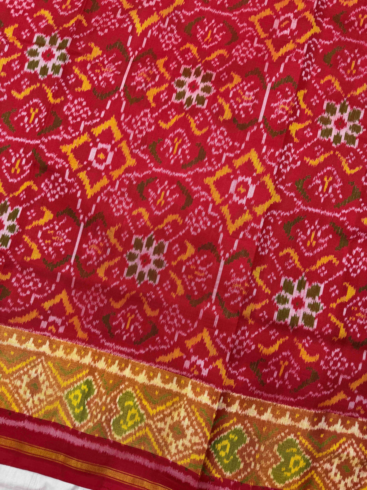 Red Fancy Chhabdi Rajkot Patola Saree