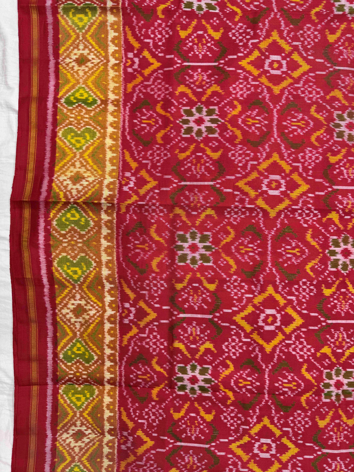 Red Fancy Chhabdi Rajkot Patola Saree
