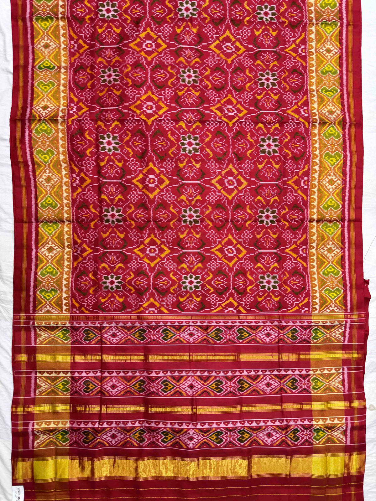 Red Fancy Chhabdi Rajkot Patola Saree