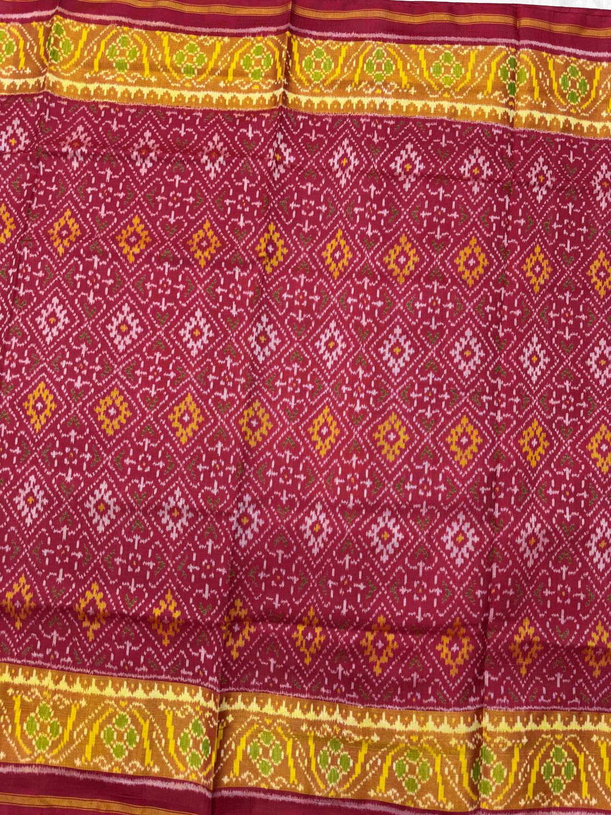 Maroon Panchanda Rajkot Patola Saree