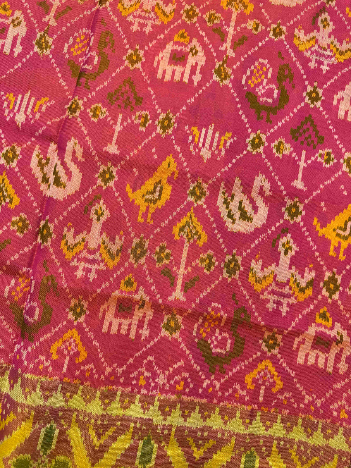 Peach Pink Small Narikunj Rajkot Patola Saree
