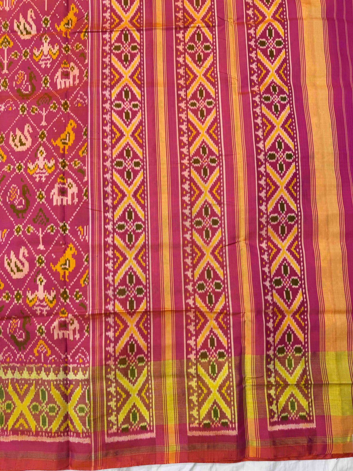 Peach Pink Small Narikunj Rajkot Patola Saree