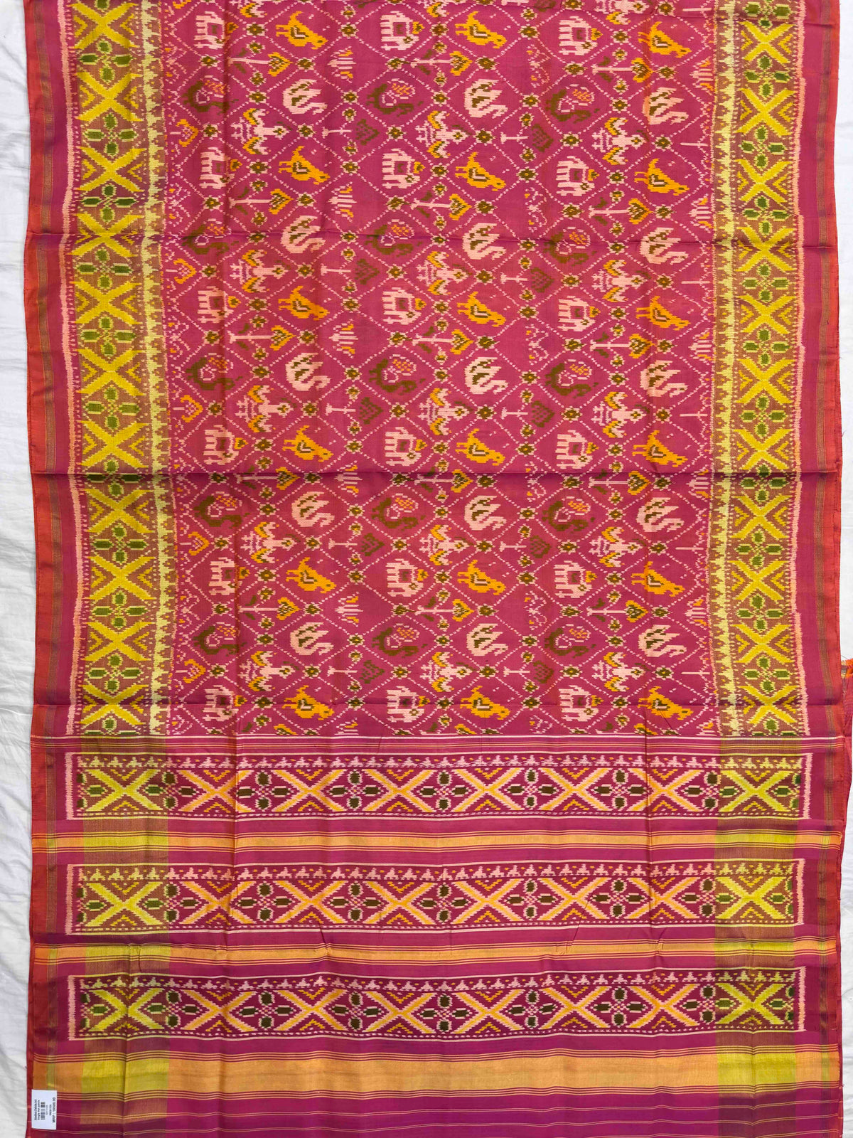 Peach Pink Small Narikunj Rajkot Patola Saree