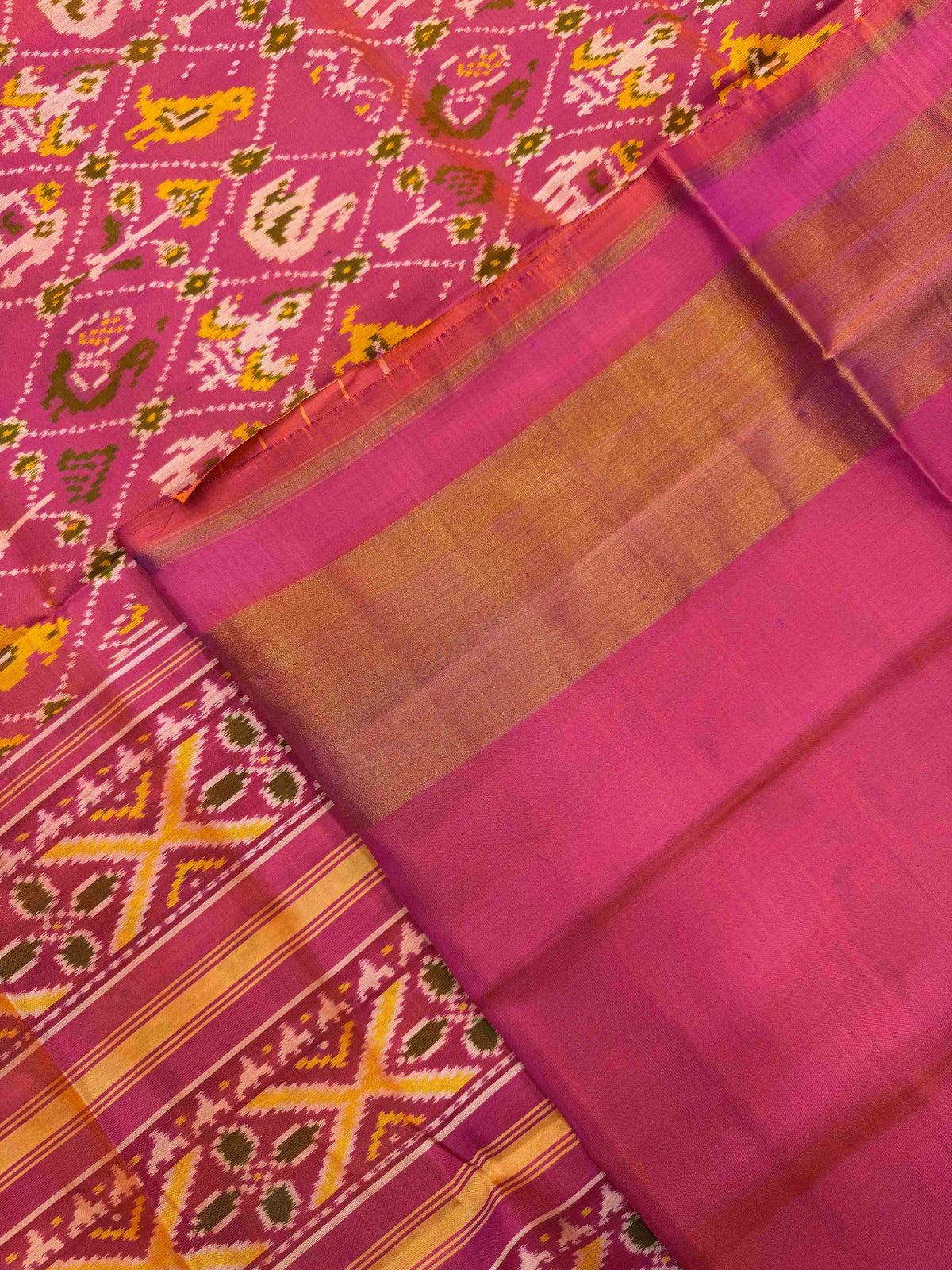 Peach Pink Small Narikunj Rajkot Patola Saree