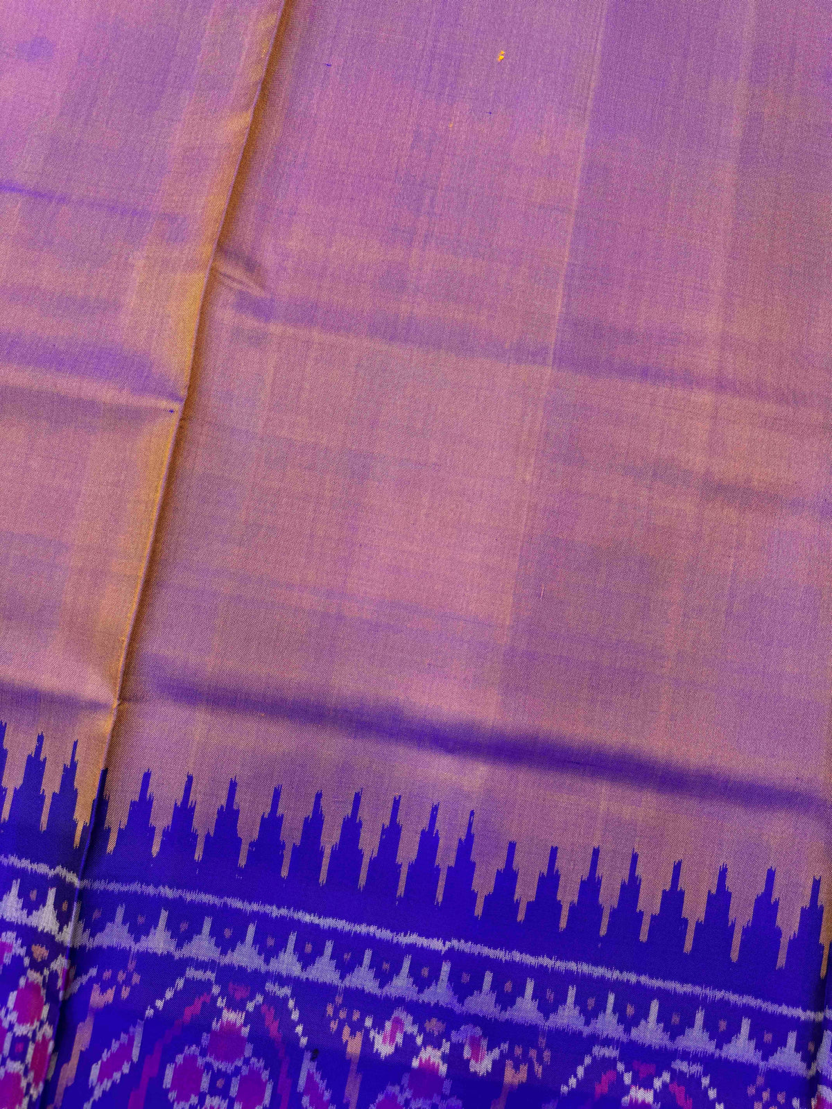 Blue & Onion Plain Rajkot Patola Saree