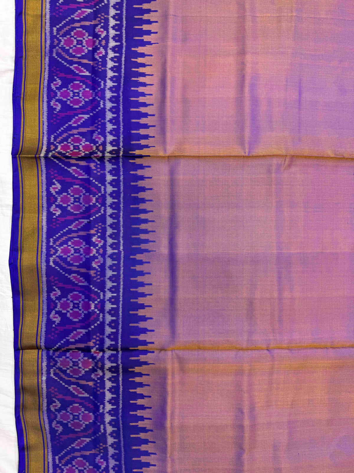 Blue & Onion Plain Rajkot Patola Saree