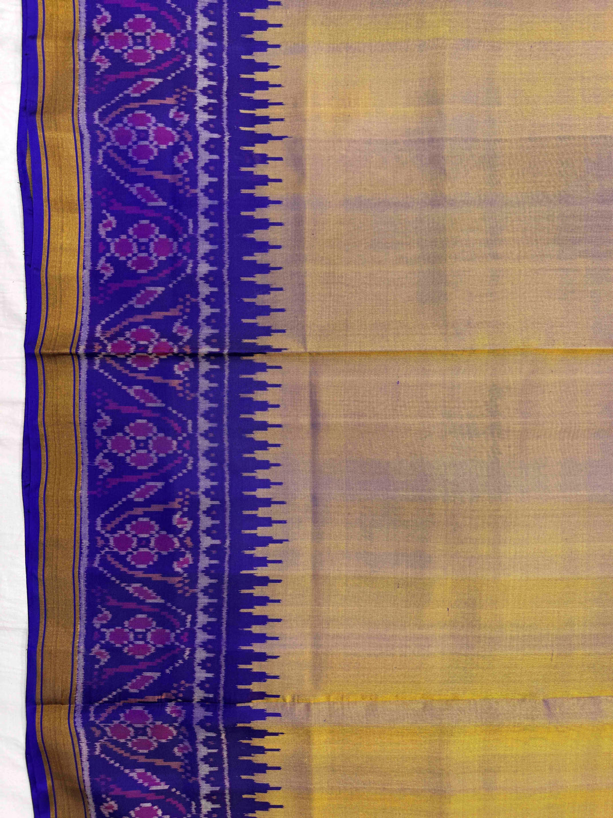 Blue & Dark Cream Rajkot Patola Saree