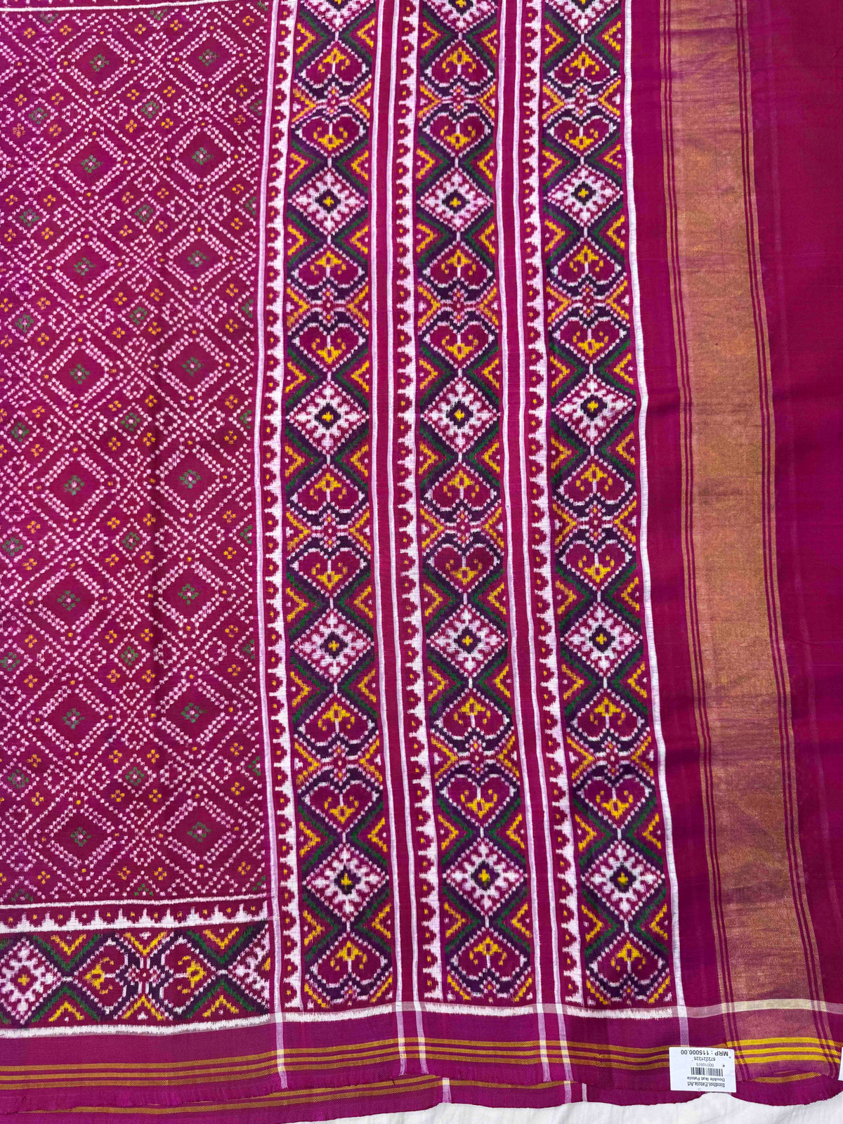 Pink & magenta bandhni design Patan patola