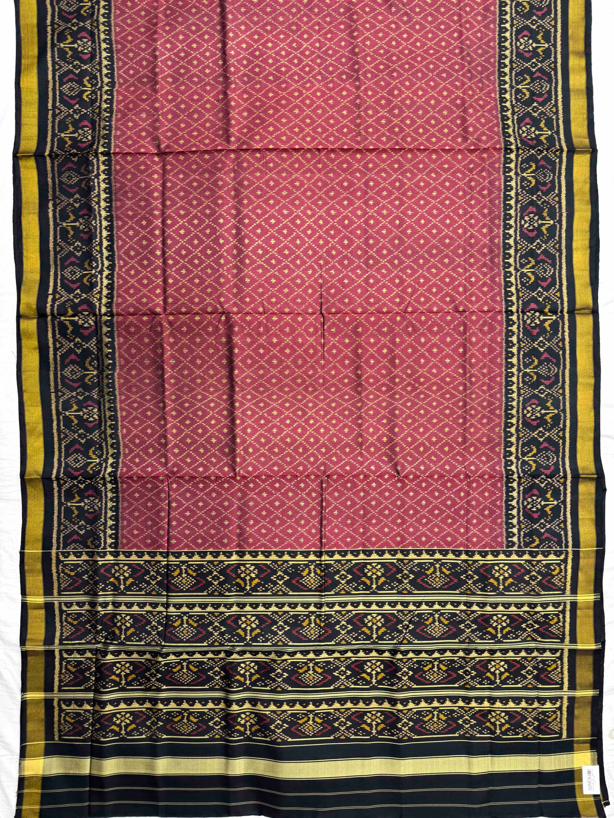 Black & Maroon Booty Rajkot Patola Saree