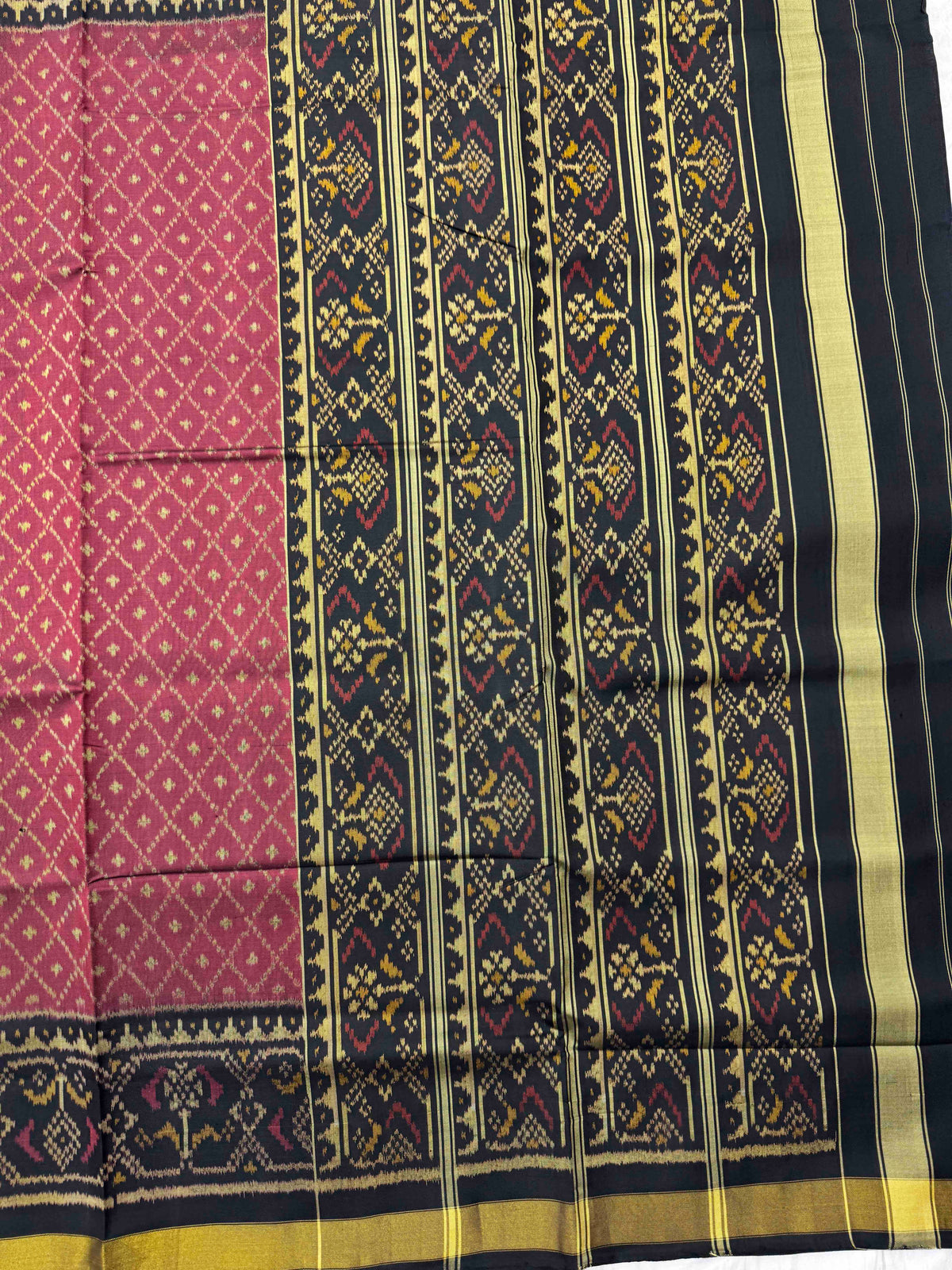 Black & Maroon Booty Rajkot Patola Saree