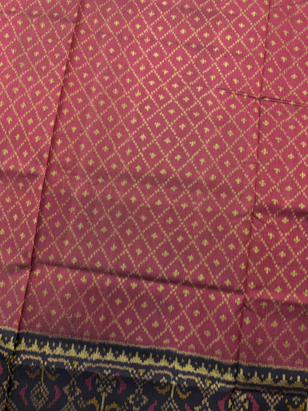 Black & Maroon Booty Rajkot Patola Saree
