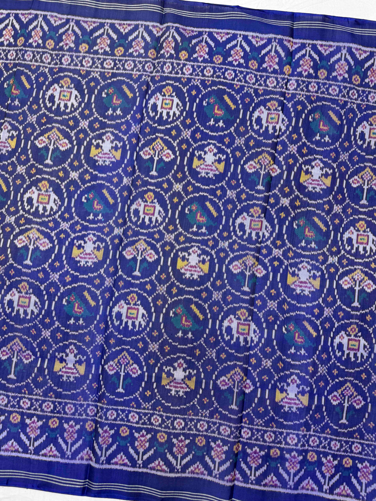 Blue Circle Narikunj Semi Double Ikat Patola Dupatta