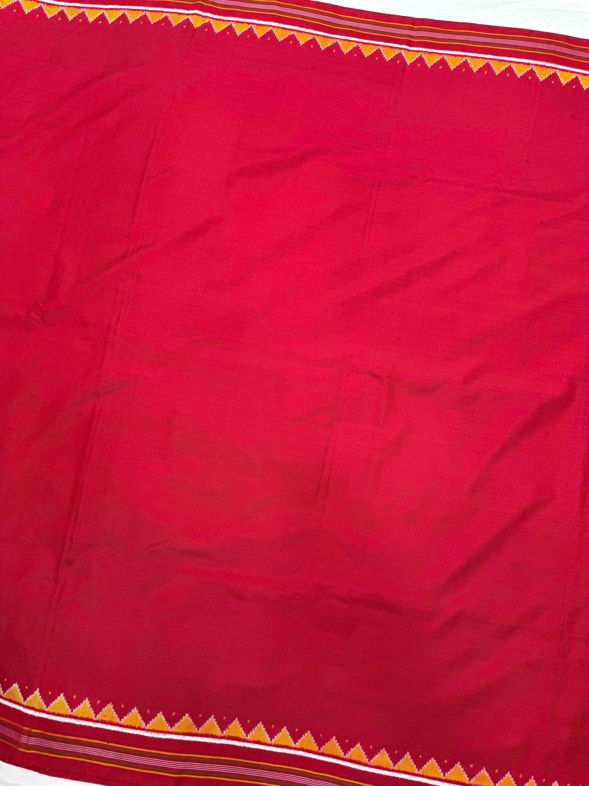 Red Plain Double Ikat Patan Patola Saree