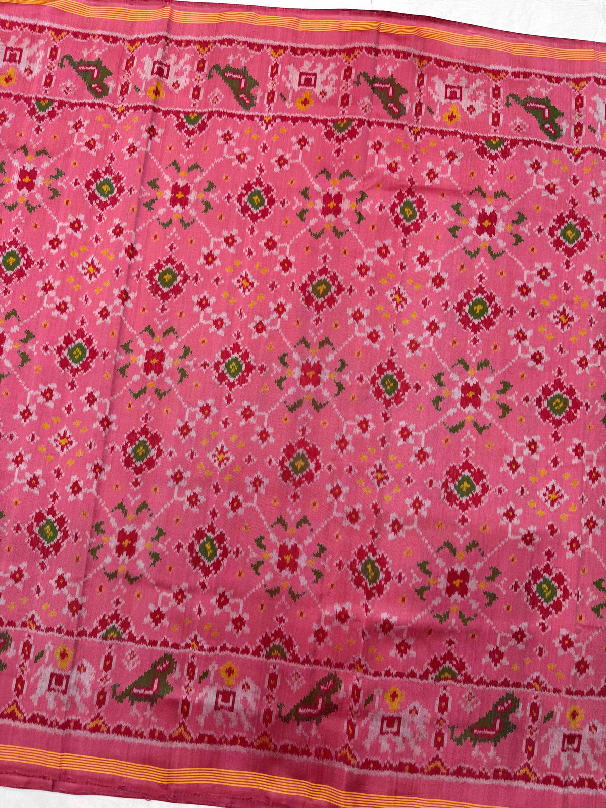 Light Pink Navratan Single Ikat Patan Patola Saree