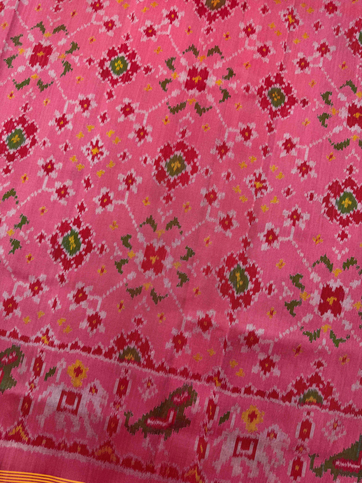 Light Pink Navratan Single Ikat Patan Patola Saree