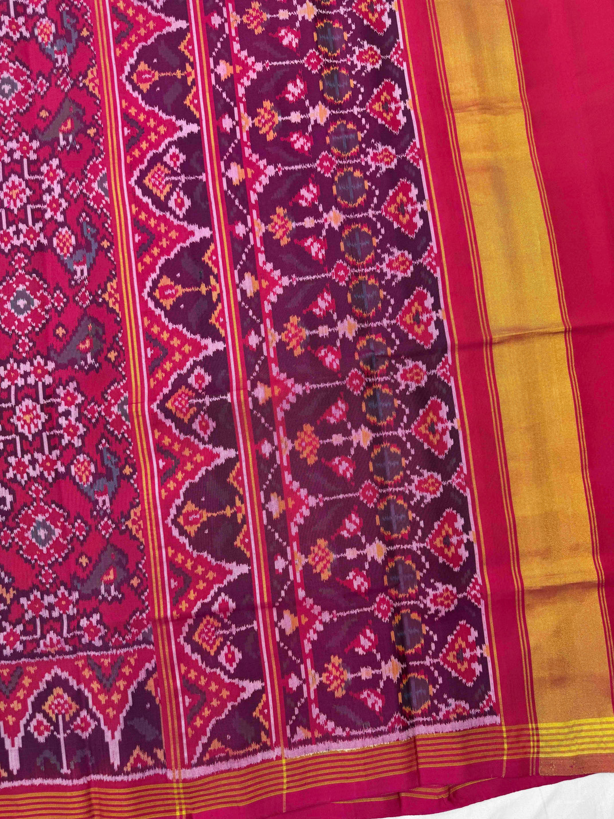 Pink Navratan Narikunj Single Ikat Patan Patola Saree