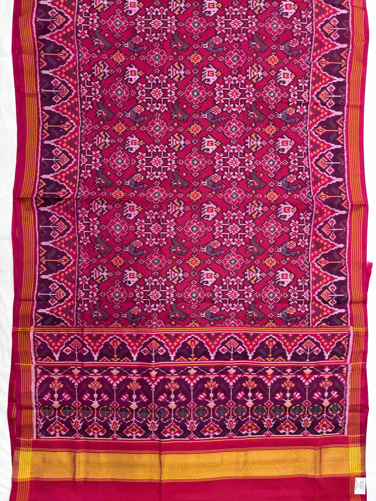 Pink Navratan Narikunj Single Ikat Patan Patola Saree