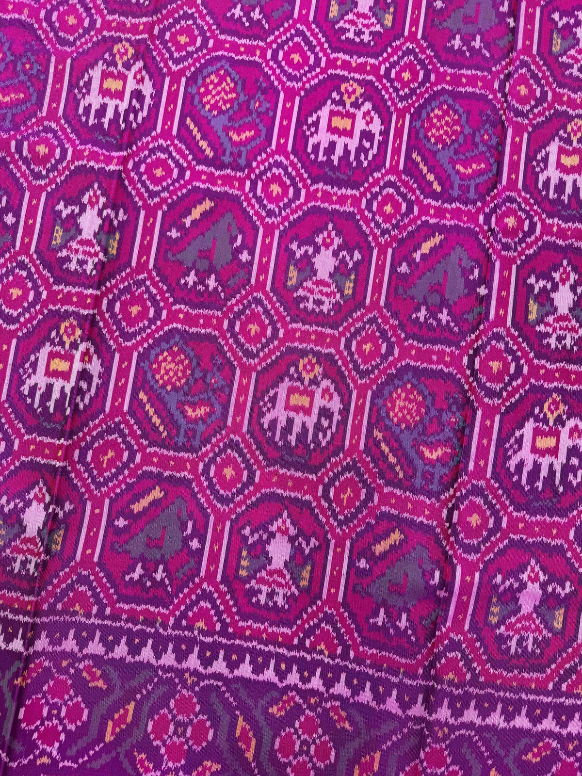Pink Small Narikunj Single Ikat Patan Patola Saree