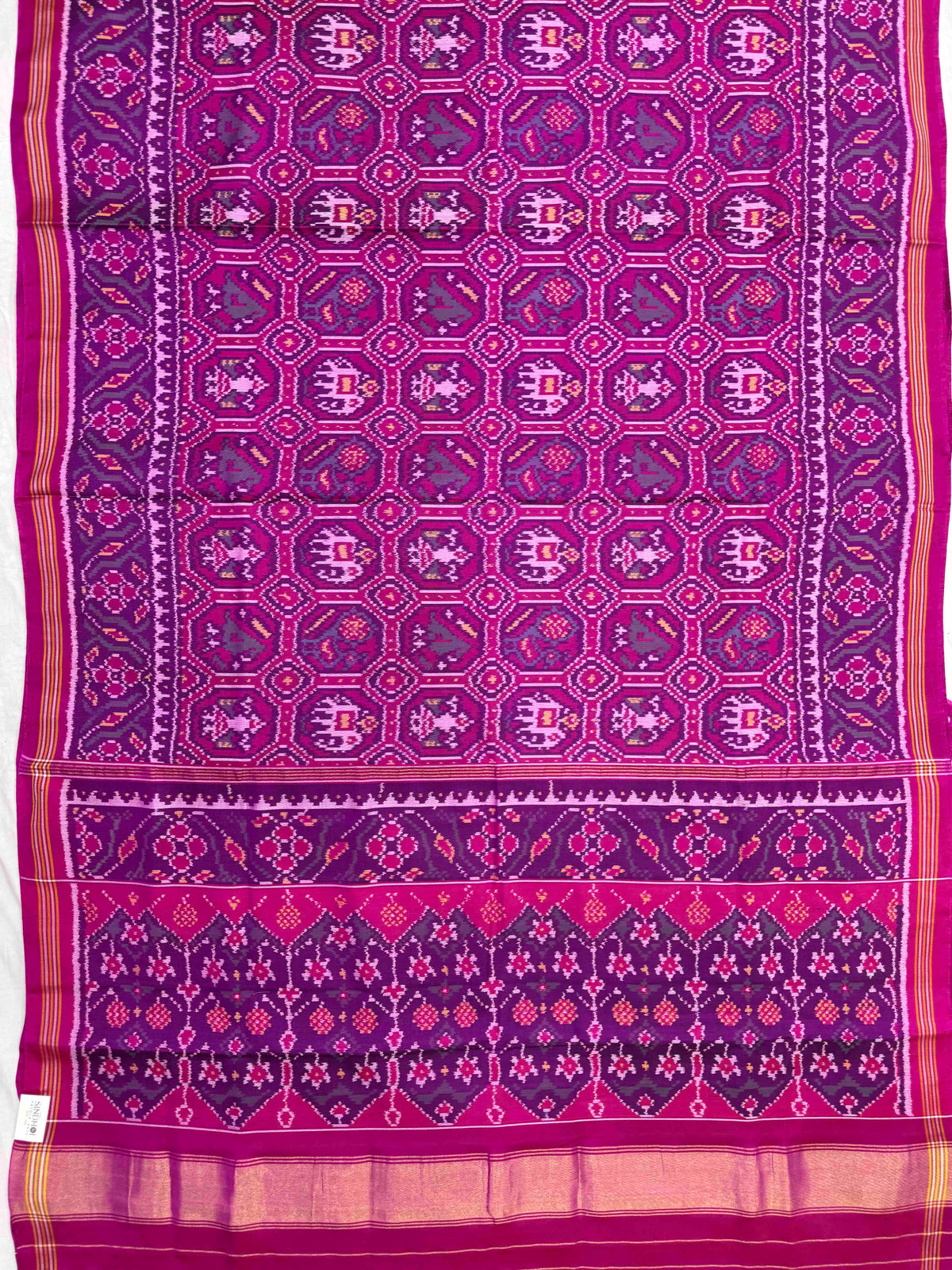 Pink Small Narikunj Single Ikat Patan Patola Saree