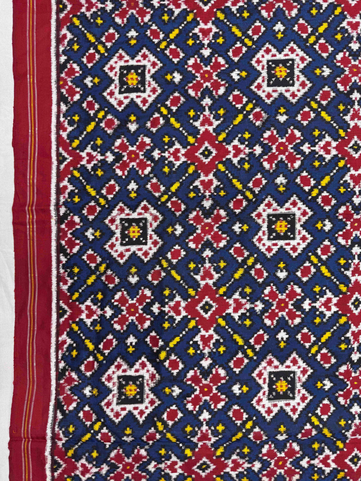 Red & Blue New Navratan Double Ikat Patan Patola Dupatta