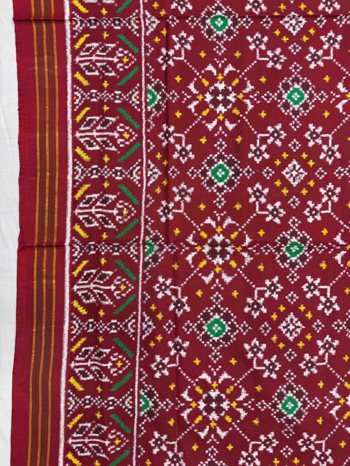 Maroonish Red Navratan Double Ikat Patan Patola Dupatta