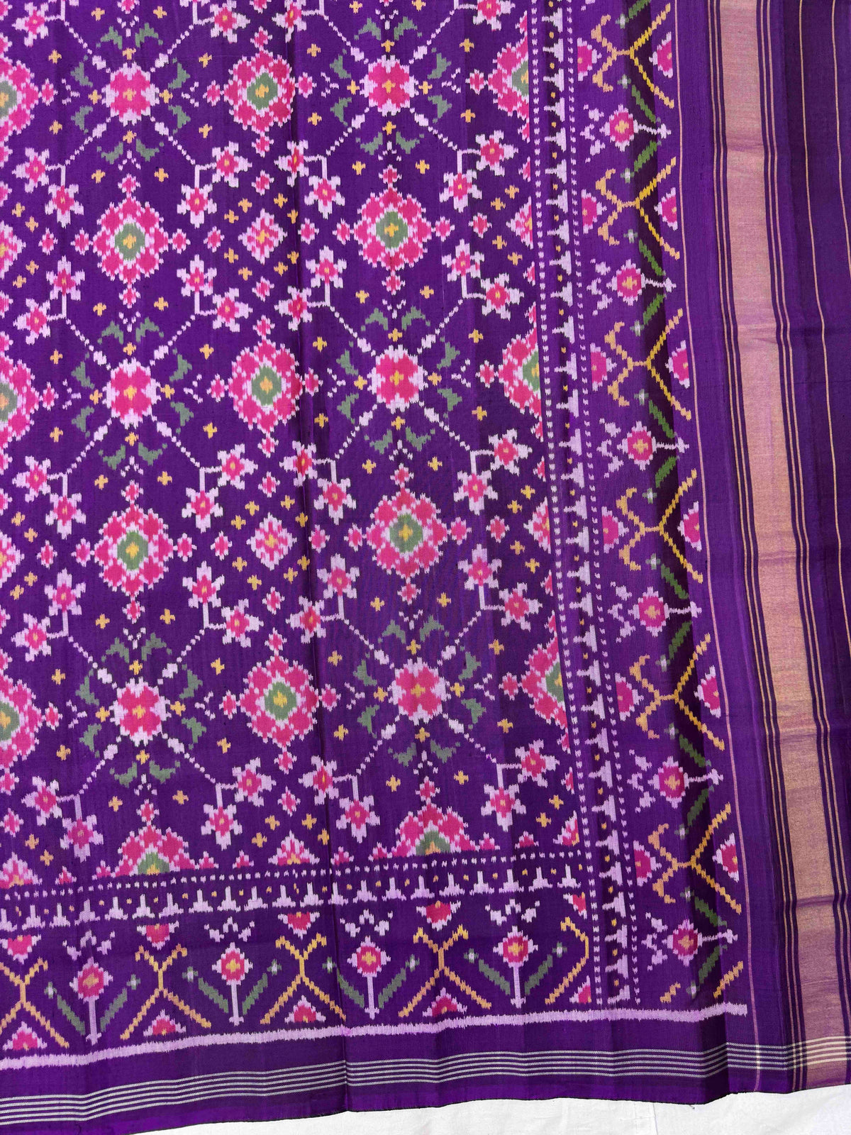 Purple Navartan Semi Double Ikat Patola Dupatta
