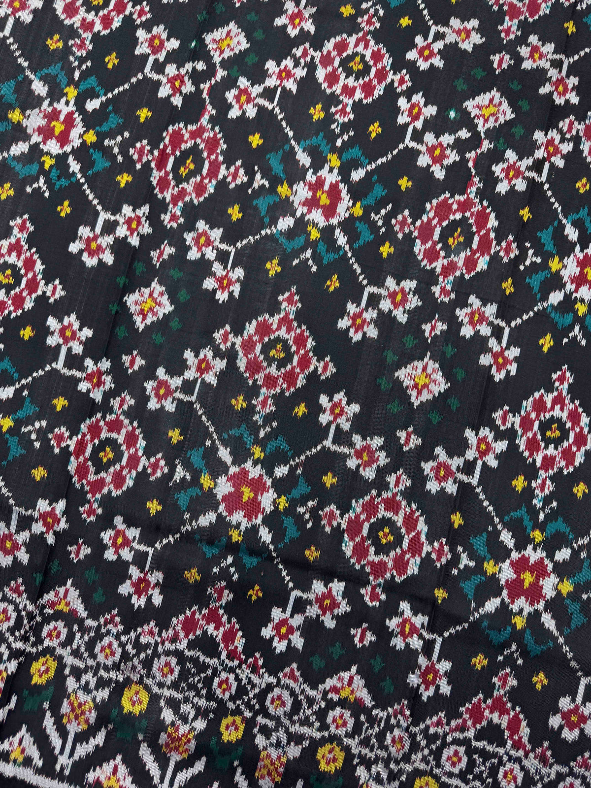 Black Navratan Semi Double Ikat Patola Dupatta