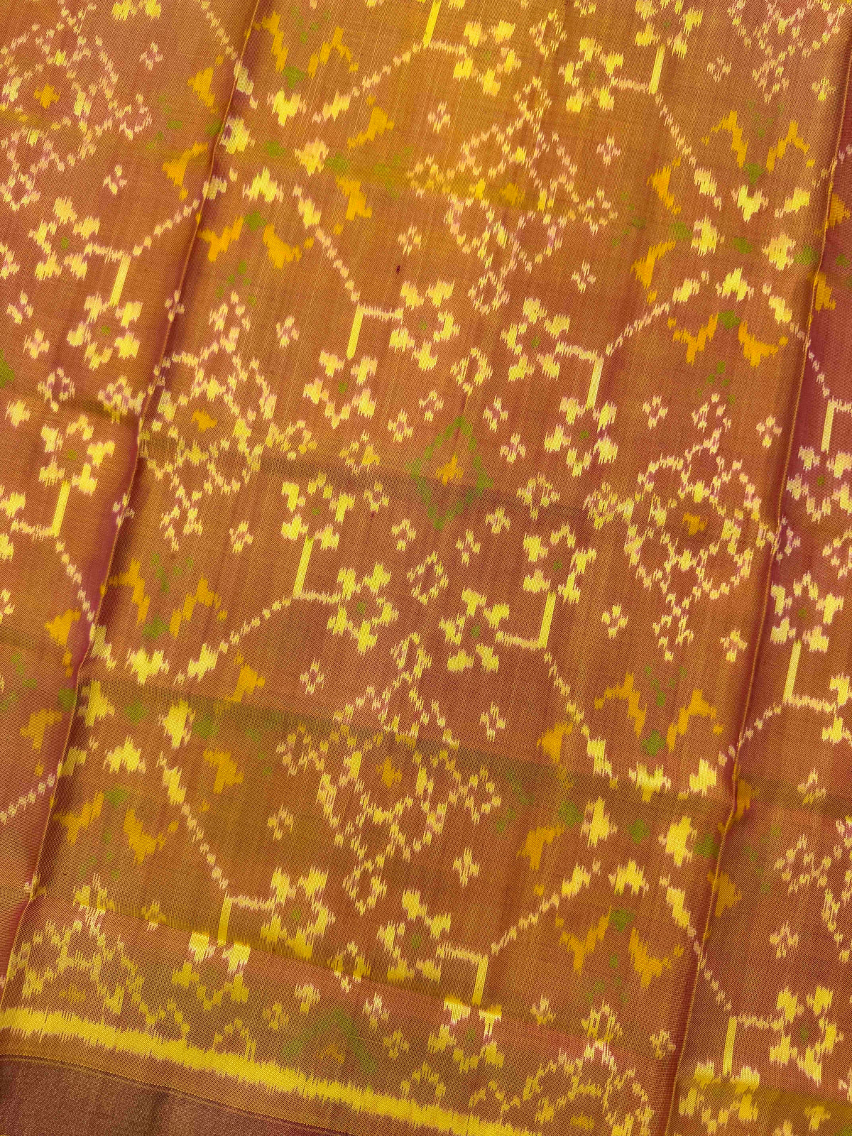 Golden Navratan Single Ikat Patola Dupatta