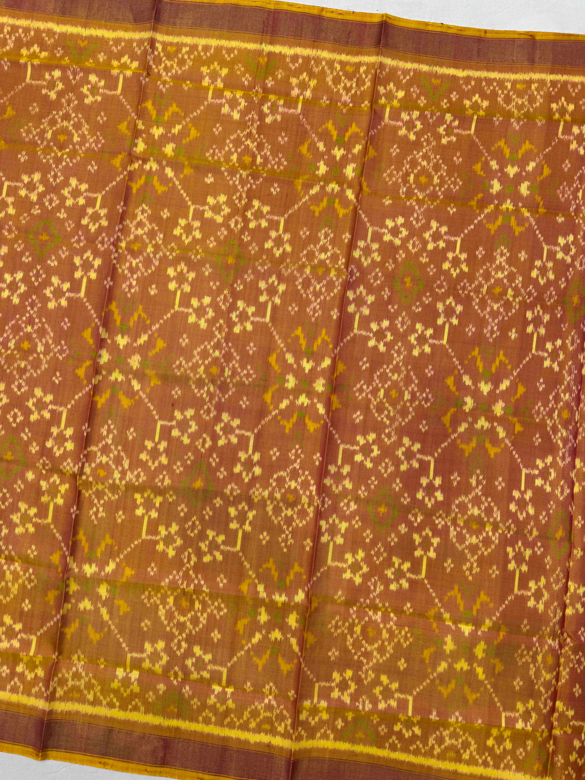 Golden Navratan Single Ikat Patola Dupatta