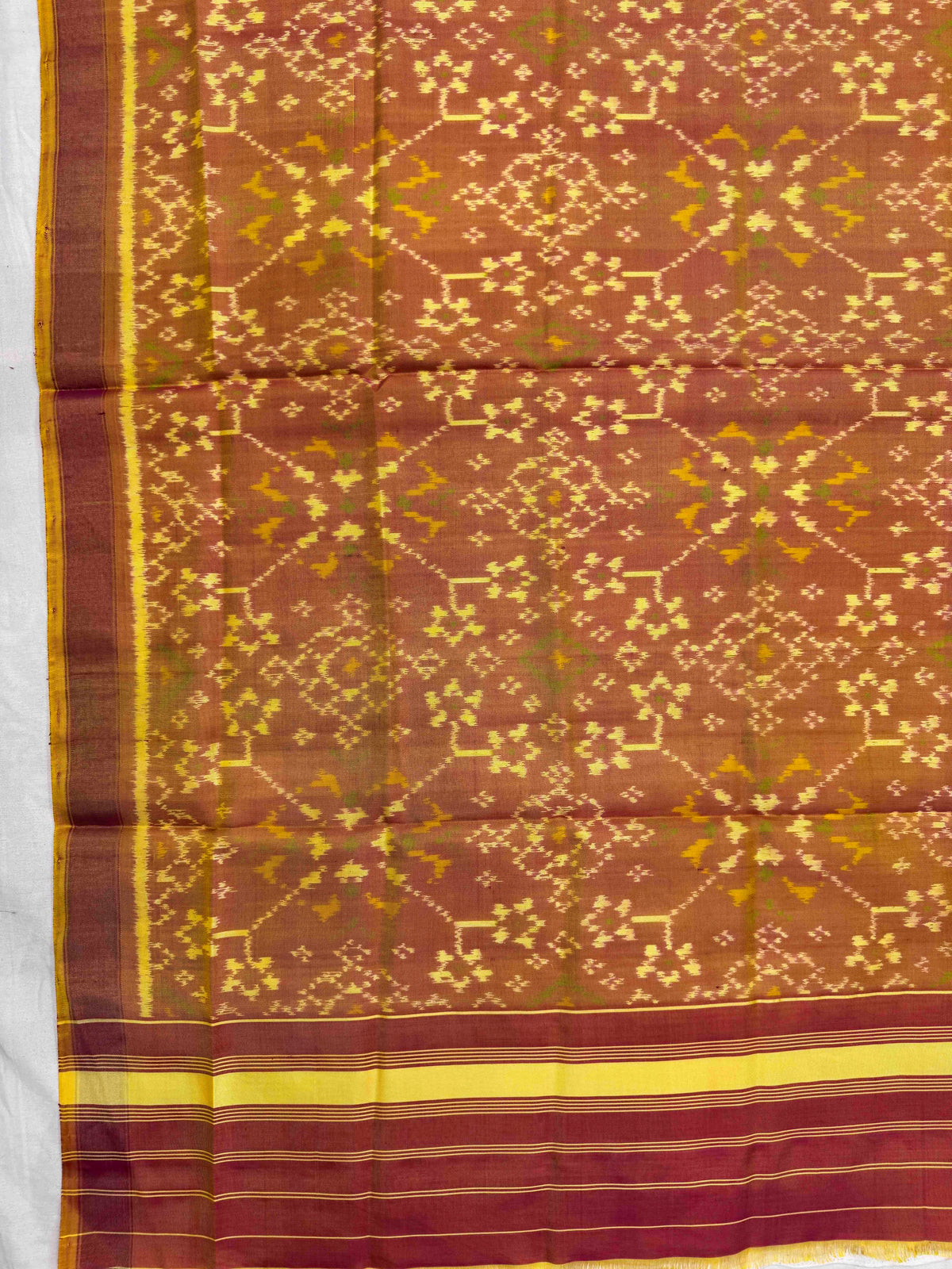 Golden Navratan Single Ikat Patola Dupatta