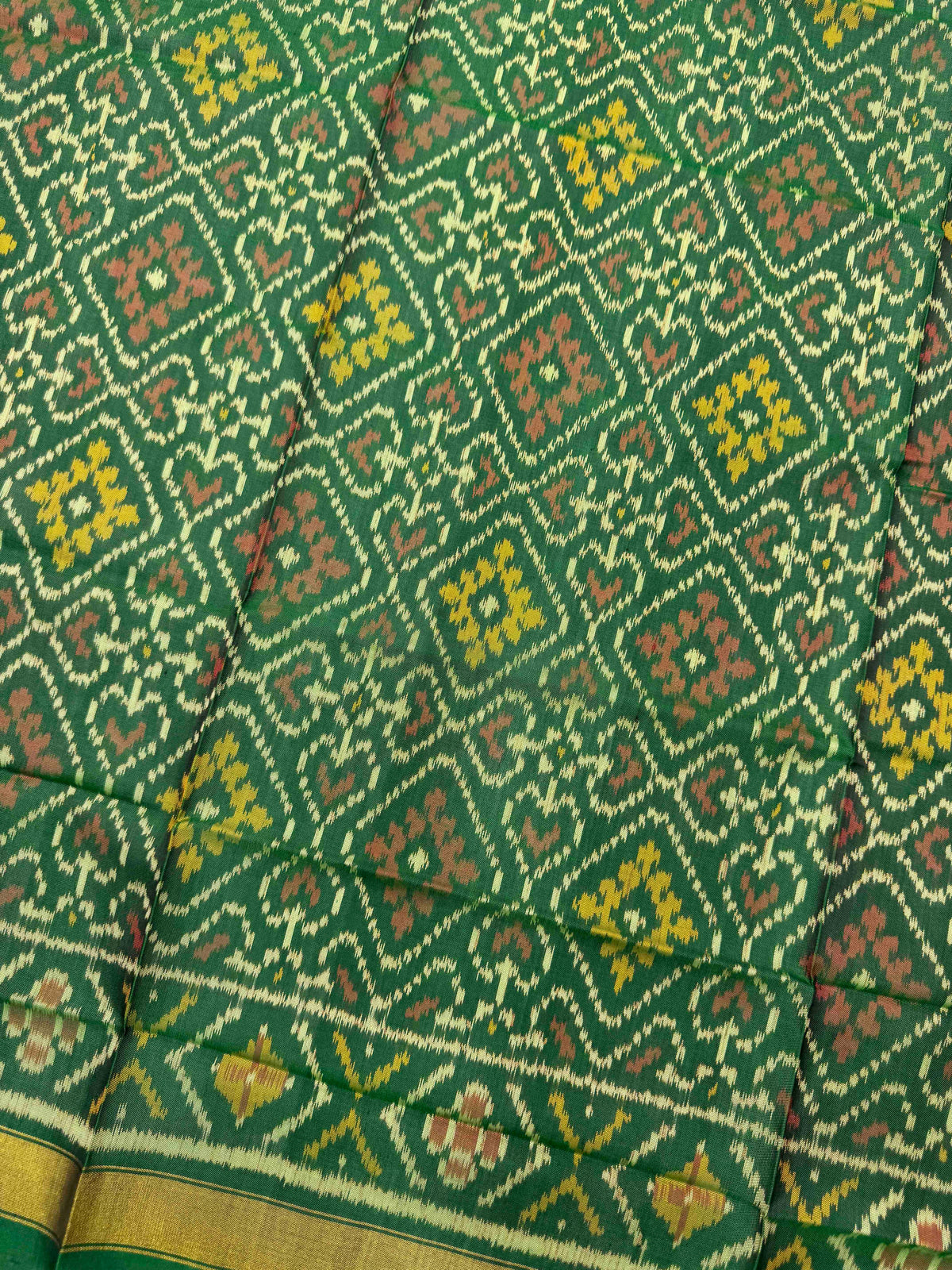 Green Panchanda Single Ikat Patola Dupatta