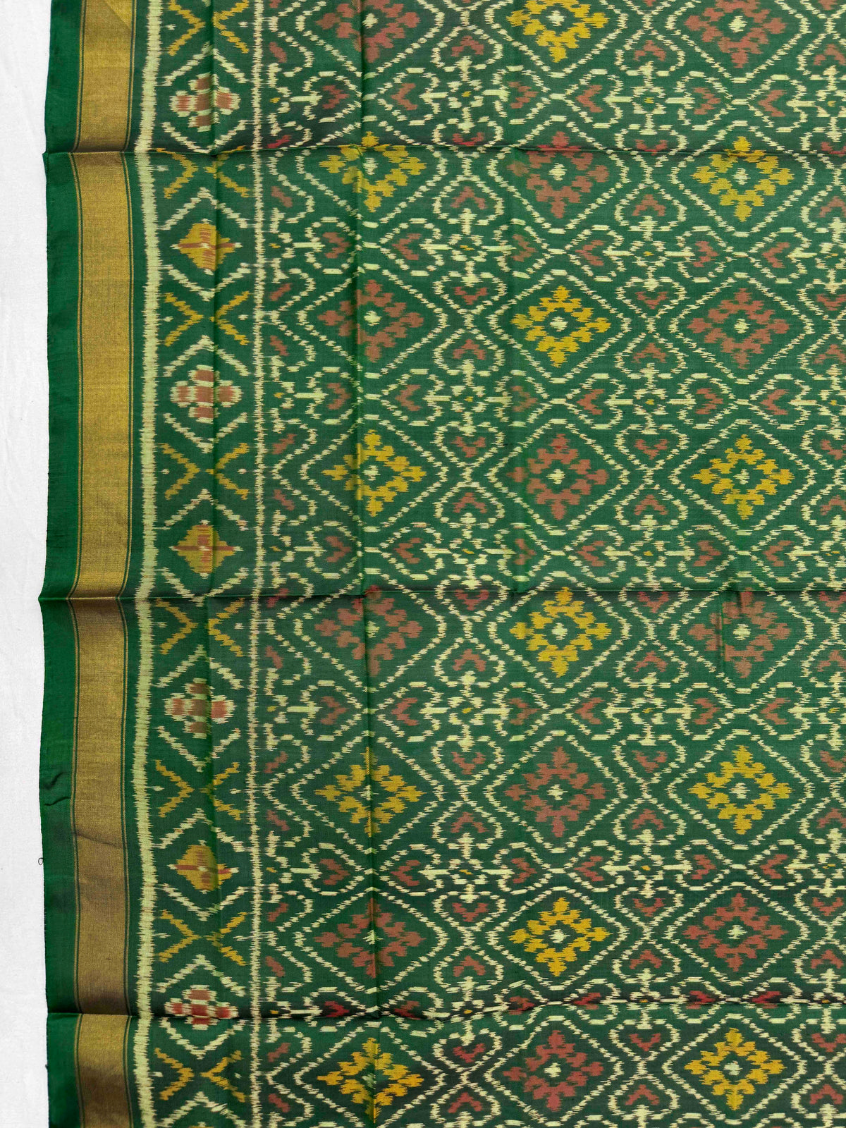 Green Panchanda Single Ikat Patola Dupatta