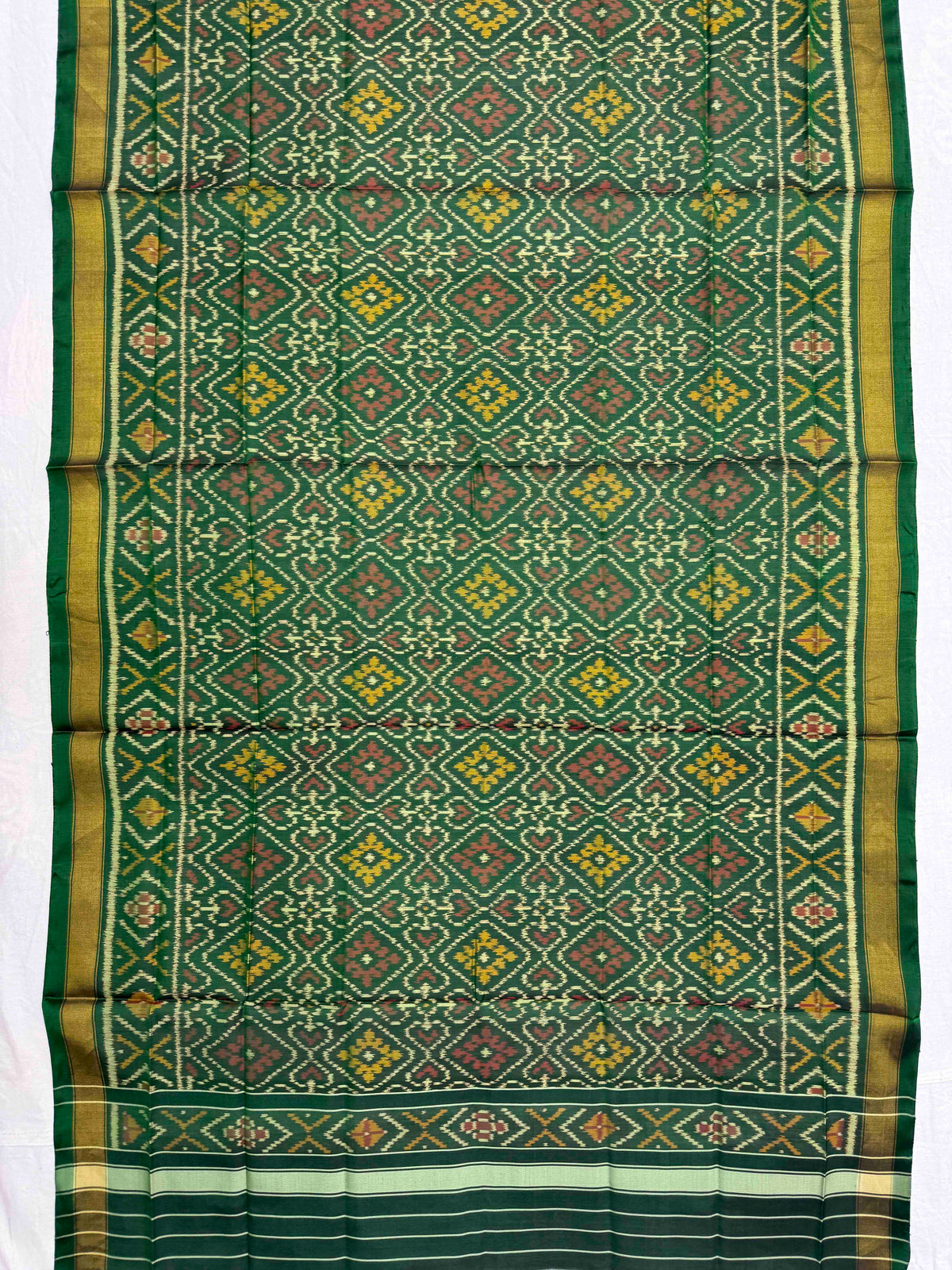 Green Panchanda Single Ikat Patola Dupatta