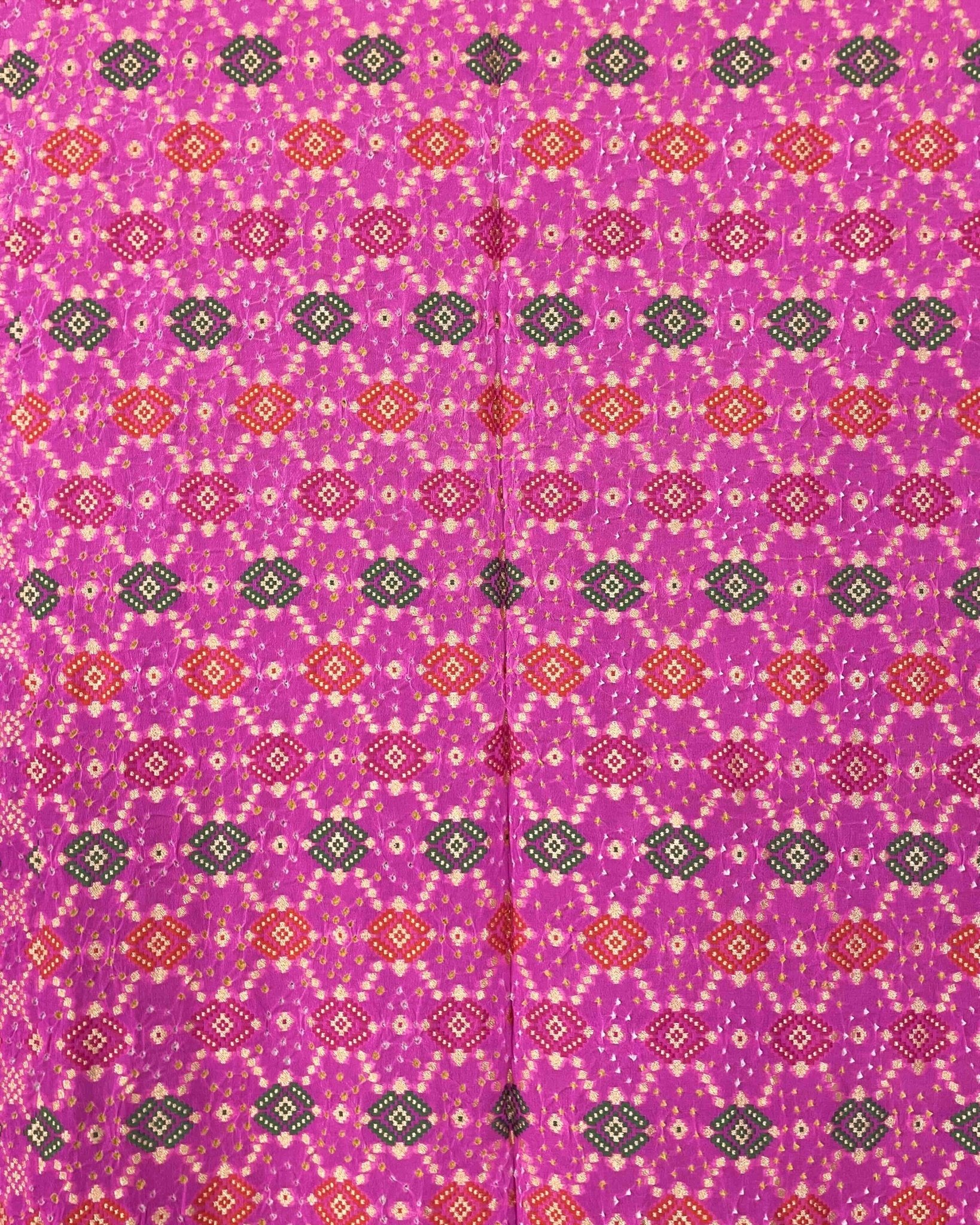 Baby Pink Meenakari Georgette Bandhani Dupatta - SindhoiPatolaArt