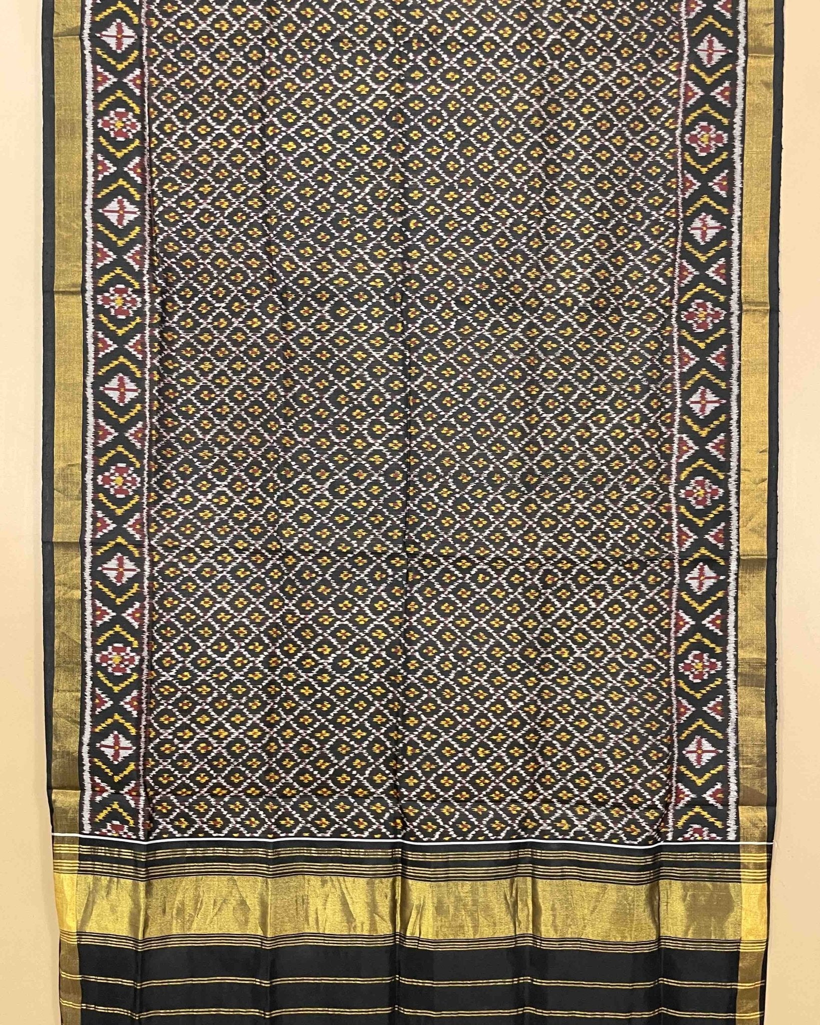 Black Booty Designer Patola Dupatta - SindhoiPatolaArt