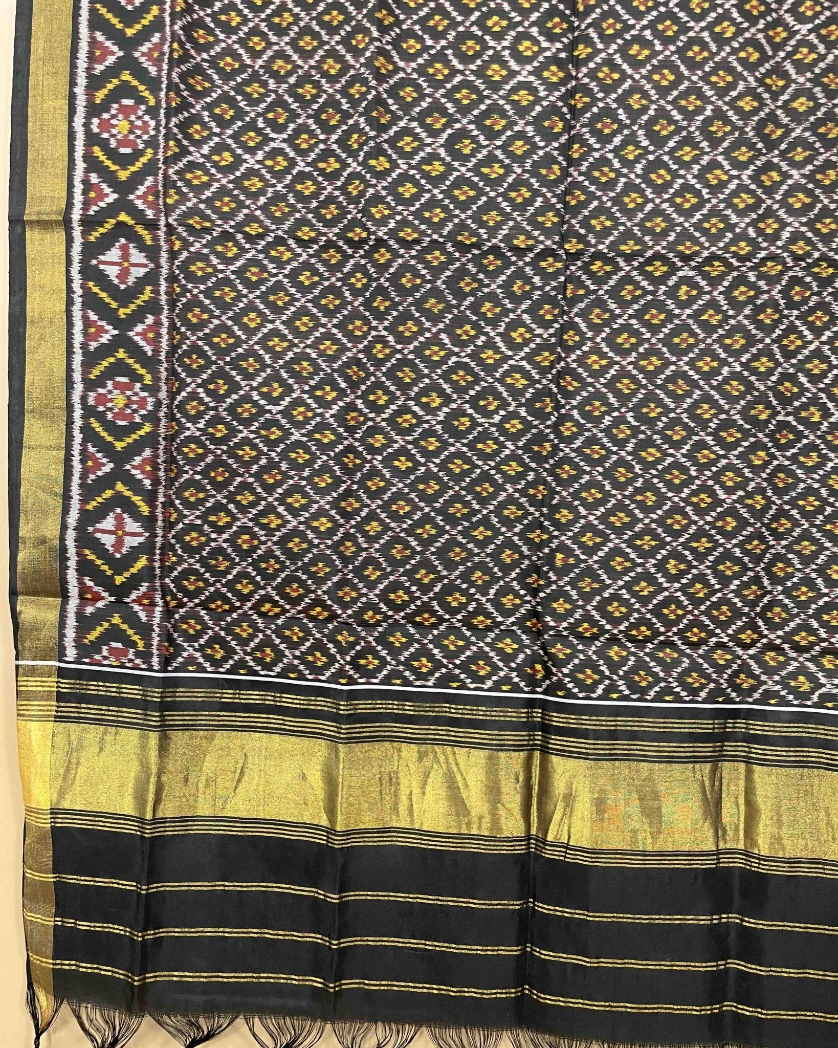 Black Booty Designer Patola Dupatta - SindhoiPatolaArt