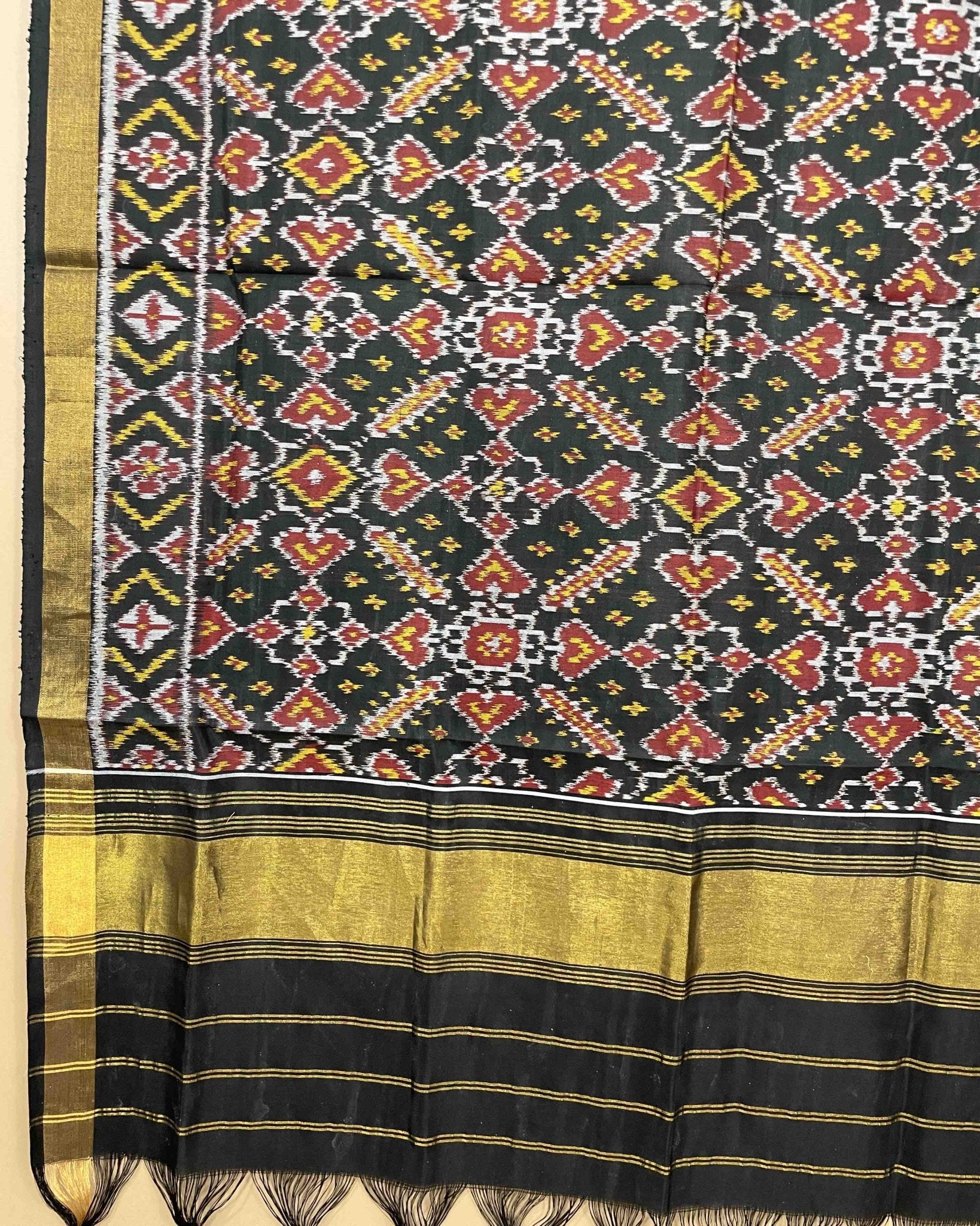 Black Manekchowk Designer Patola Dupatta - SindhoiPatolaArt