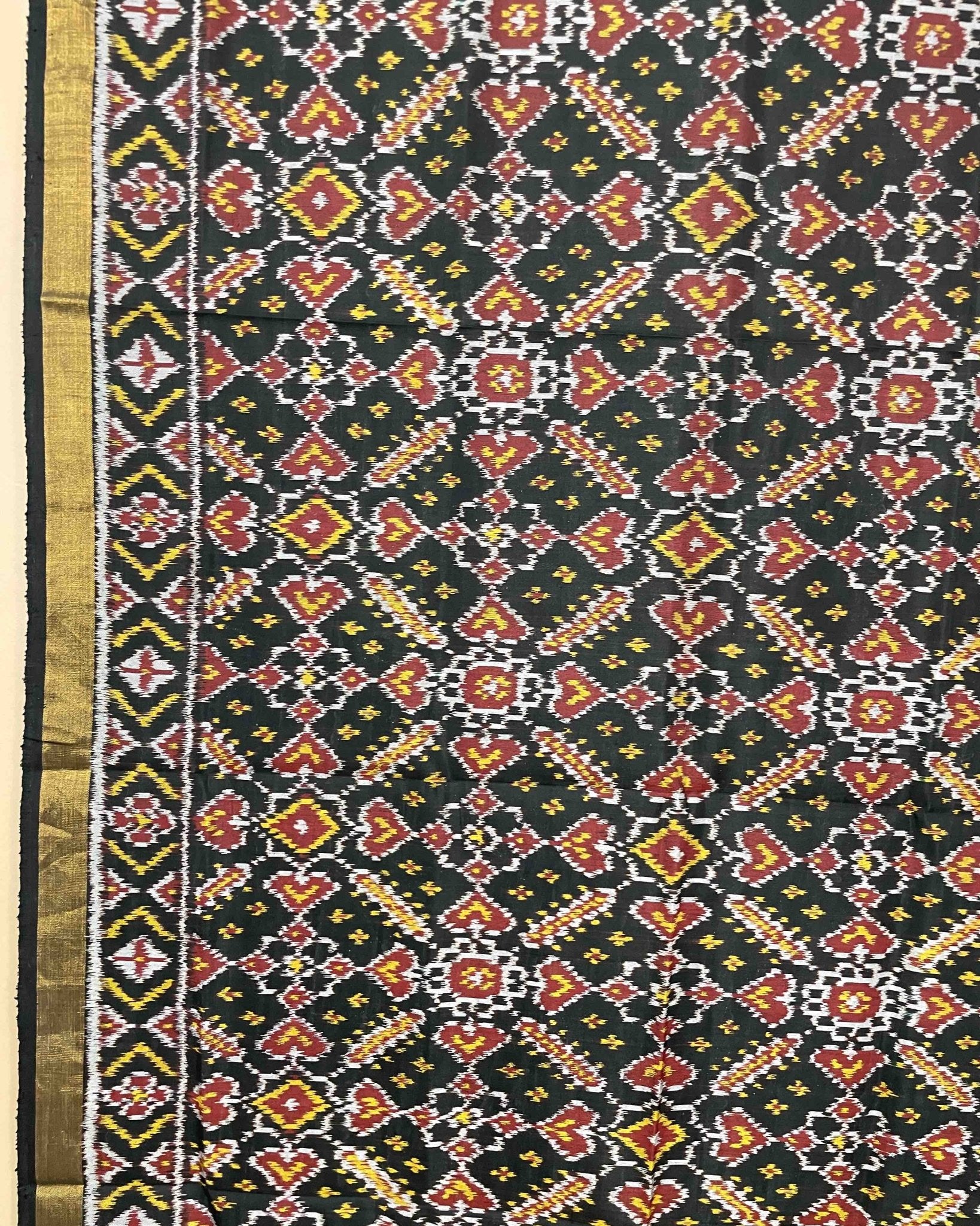 Black Manekchowk Designer Patola Dupatta - SindhoiPatolaArt