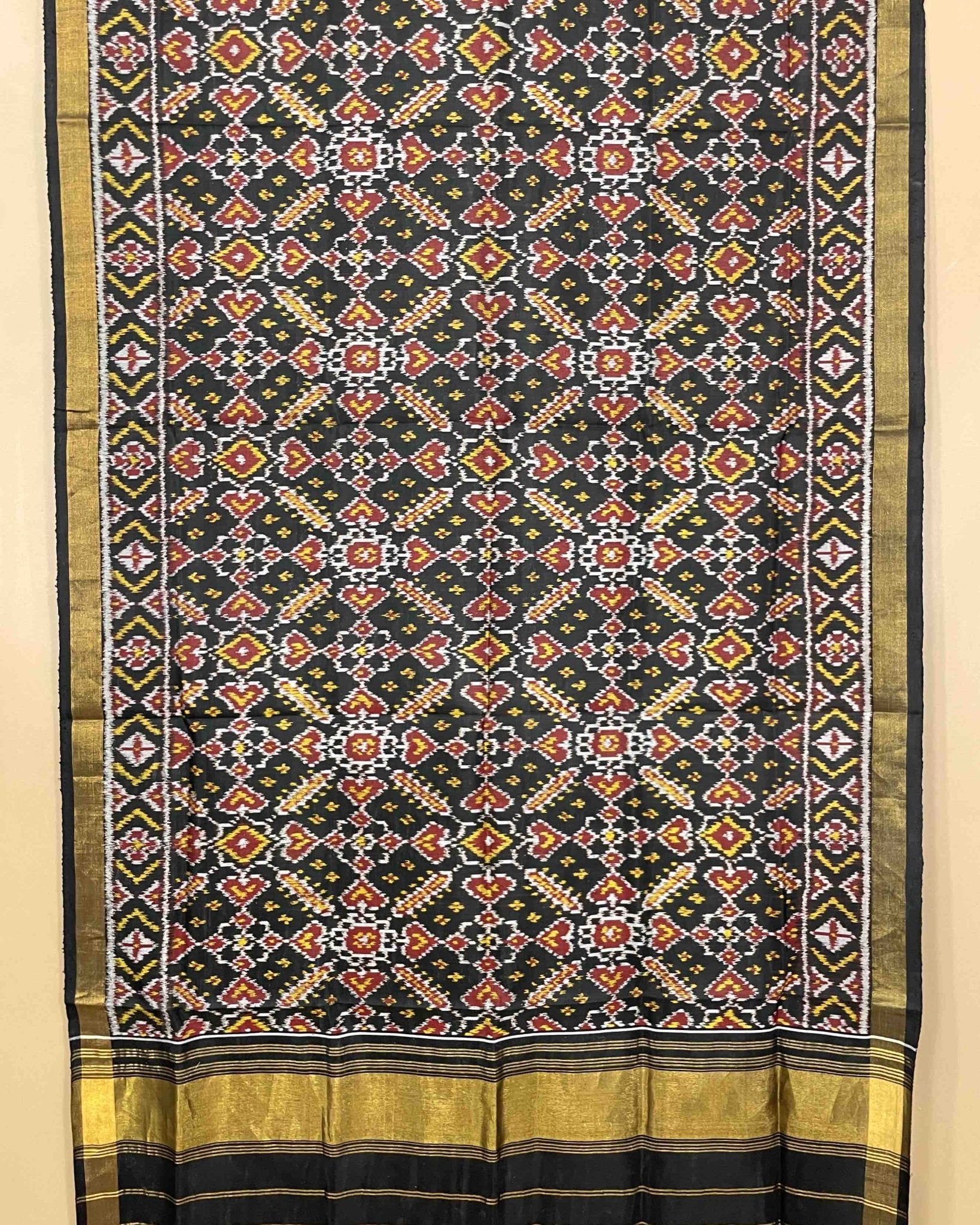 Black Manekchowk Designer Patola Dupatta - SindhoiPatolaArt