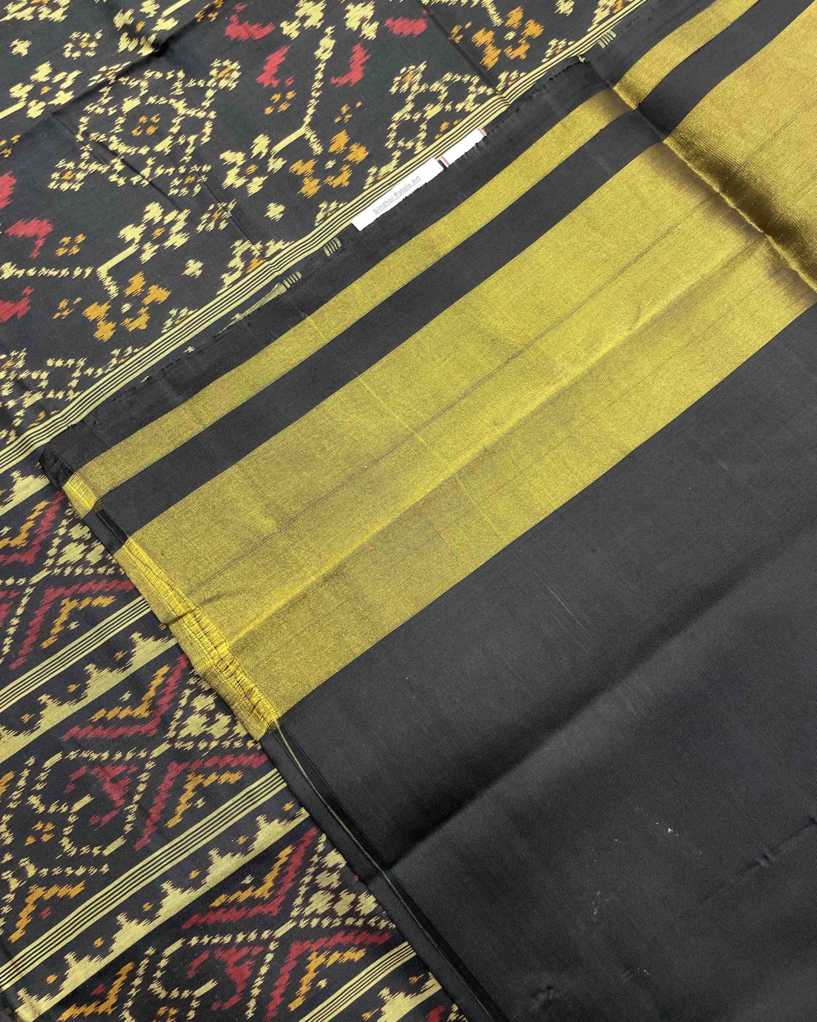 Black Navratan Designer Patola Saree - SindhoiPatolaArt