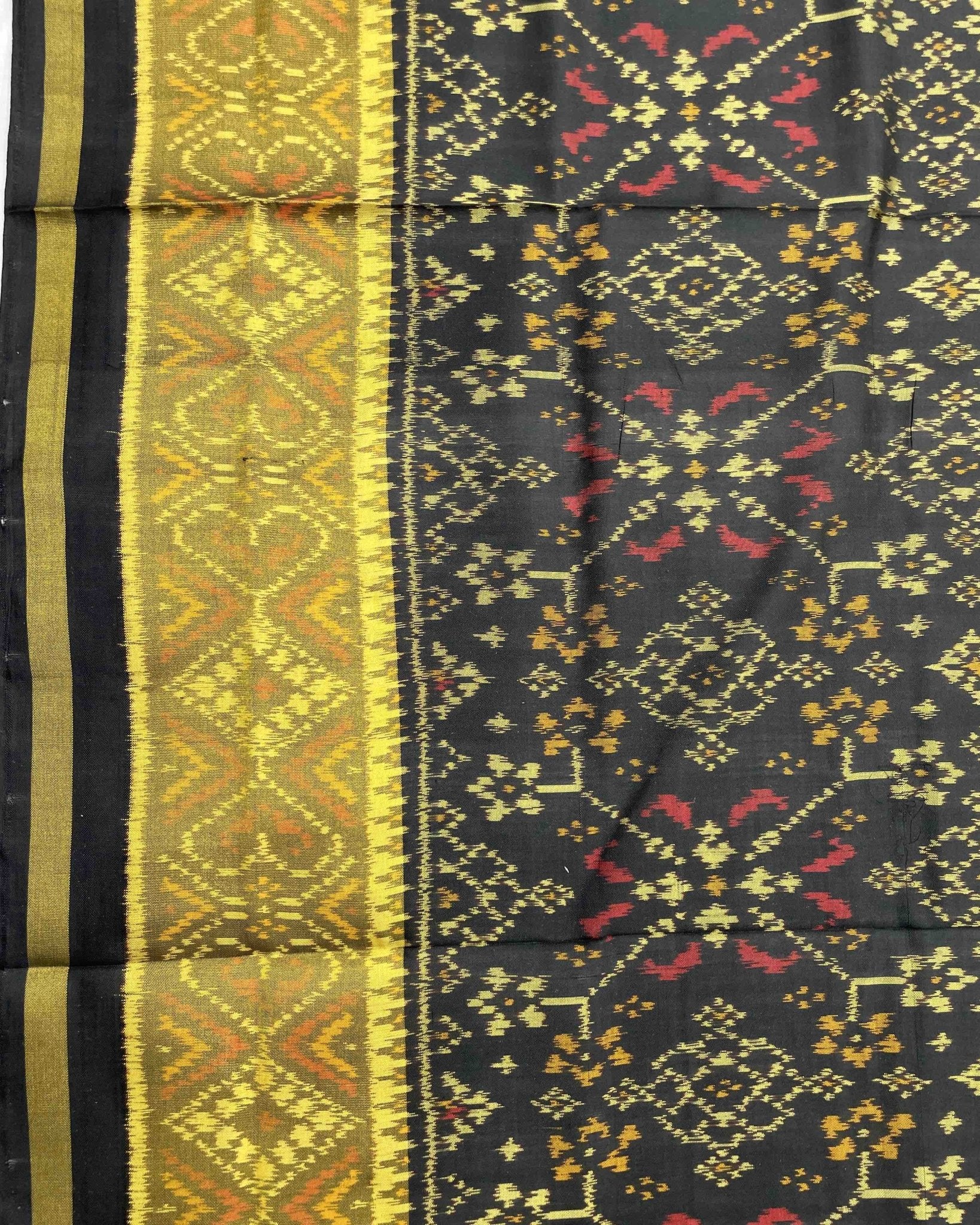 Black Navratan Designer Patola Saree - SindhoiPatolaArt