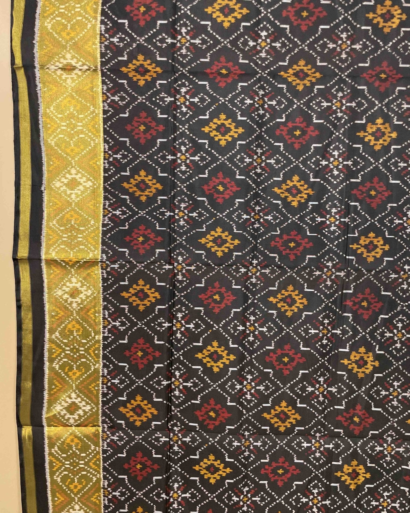 Black Panchanda Designer Patola Dupatta - SindhoiPatolaArt