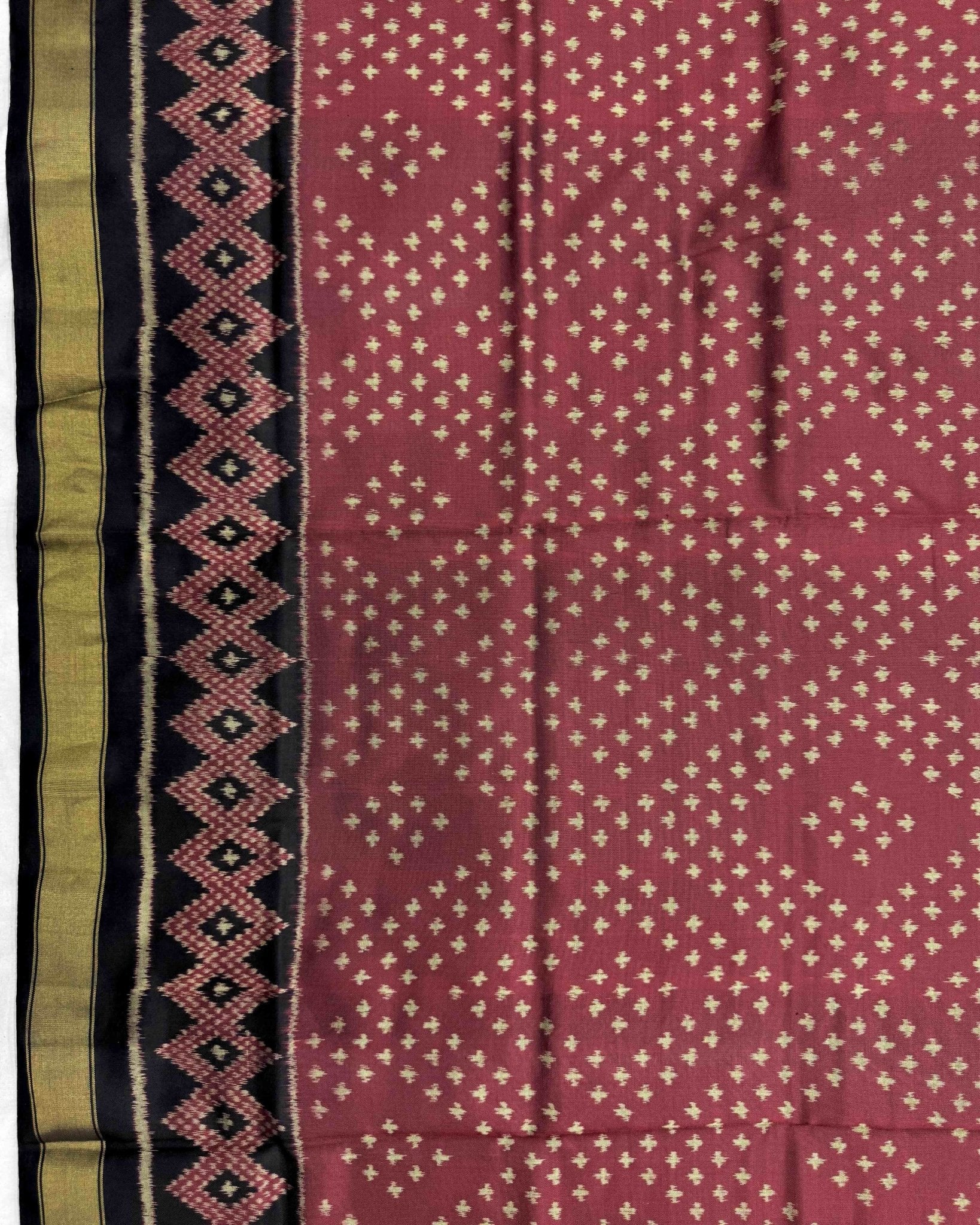 Black & Red Bandhej Design Patola Saree - SindhoiPatolaArt