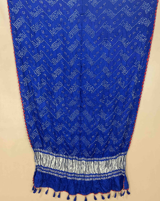 Blue Bandhani Dupatta - SindhoiPatolaArt