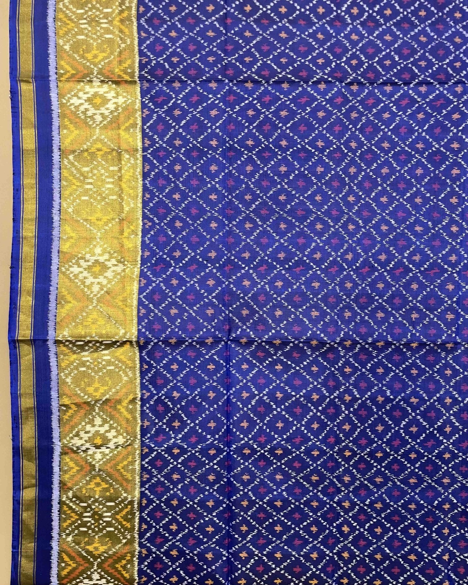 Blue Booty Designer Patola Dupatta - SindhoiPatolaArt