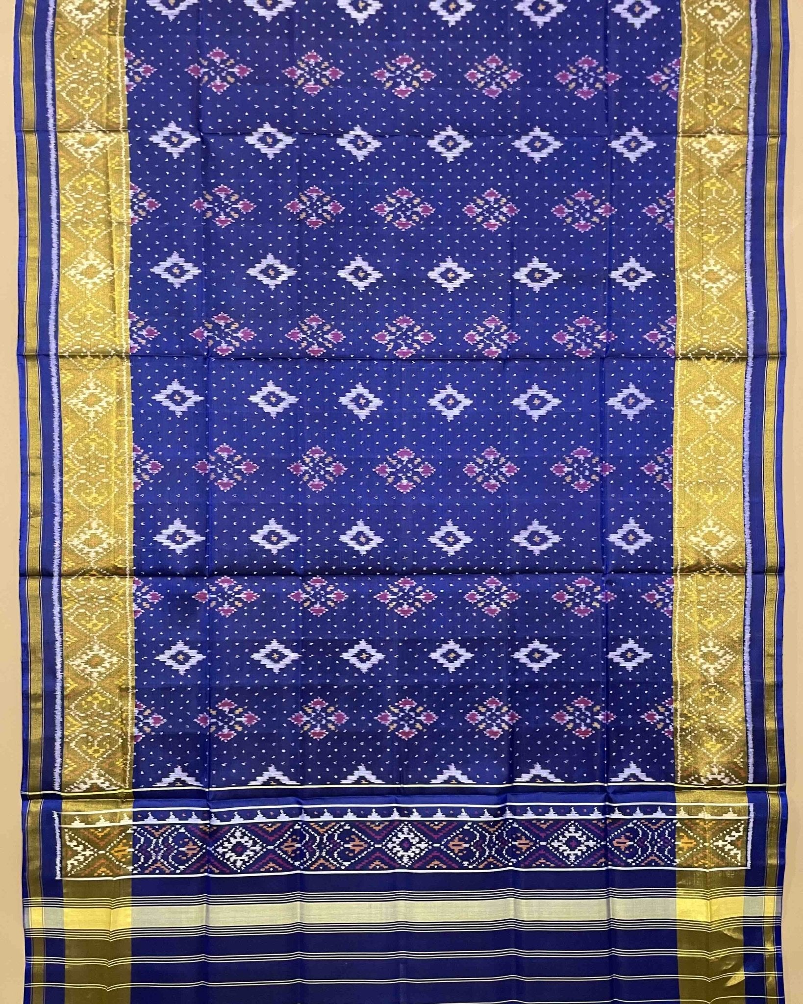 Blue Booty Panchanda Designer Patola Dupatta - SindhoiPatolaArt